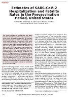 Estimates of SARSCoV2 Hospitalization and Fatality Rates in the Prevaccination Period United States