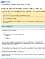 People at Risk for Serious Illness from COVID19 March 10 2020