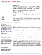 Health Selection on SelfRated Health and the Healthy Migrant Effect Baseline and 1Year Results from the Health of Philippine Emigrants Study