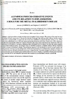 Aluminum Induced Oxidative Events and Its Relation to Inflammation A Role for the Metal in Alzheimers Disease