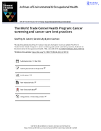 The World Trade Center Health Program Cancer Screening and Cancer Care Best Practices
