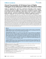 Clinical Characteristics of 26 Human Cases of Highly Pathogenic Avian Influenza A H5N1 Virus Infection in China