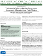 Variations in Tobacco Retailer Type Across Community Characteristics Place Matters