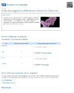 Active investigations of multistate foodborne outbreaks