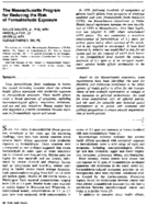 The Massachusetts program for reducing the risk of formaldehyde exposure