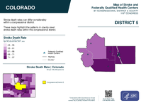 CO Congressional District 05 Stroke and Federally Qualified Health Centers Map 119th Congress