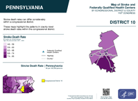 PA Congressional District 10 Stroke and Federally Qualified Health Centers Map 119th Congress