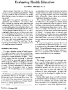 Evaluating health education