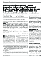 Prevalence of Diagnosed Cancer According to Duration of Diagnosed Diabetes and Current Insulin Use Among US Adults With Diagnosed Diabetes