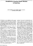 Acceptance of auxiliary health worker in rural Iran