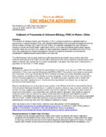 Outbreak of pneumonia of unknown etiology PUE in Wuhan China
