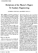 Recipients of the masters degree in sanitary engineering