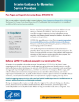 Interim Guidance for Homeless Service Providers to Plan and Respond to Coronavirus Disease 2019 COVID19 March 25 2020