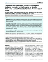 Cefditoren and Ceftriaxone Enhance ComplementMediated Immunity in the Presence of Specific Antibodies against AntibioticResistant Pneumococcal Strains