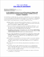 Interim guidance on infection control precautions for patients with suspected severe acute respiratory syndrome SARS and close contacts in households