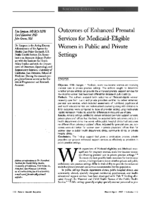 Outcomes Of Enhanced Prenatal Services For MedicaidEligible Women In Public And Private Settings