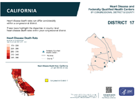 CA Congressional District 17 Heart Disease and Federally Qualified Health Centers Map 118th Congress