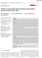 Workers compensation reported injuries among distillery industry workers 20102019