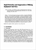 Rapid Detection And Suppression Of Mining Equipment Cab Fires