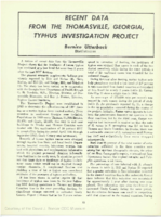 Recent data from the Thomasville Georgia Typhus Investigation Project