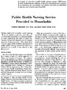 Public health nursing service provided in households