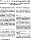 Obstacles to eradicating congenital syphilis