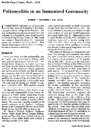 Poliomyelitis in an immunized community