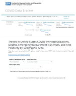Trends in United States COVID19 hospitalizations deaths emergency visits and test positivity by geographic area Cumulative Provisional COVID19 Deaths by Week in The United States Reported to CDC April 19 2024