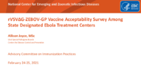 rVSVGZEBOVGP vaccine acceptability survey among state designated Ebola treatment centers