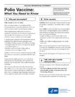 Polio vaccine  what you need to know