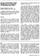 Survey Of State Public Health Departments On Procedures For Reporting Elder Abuse