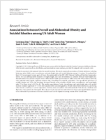 Associations between Overall and Abdominal Obesity and Suicidal Ideation among US Adult Women
