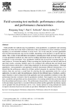 Field Screening Test Methods Performance Criteria and Performance Characteristics