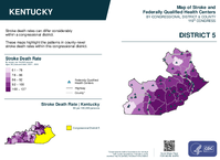 KY Congressional District 05 Stroke and Federally Qualified Health Centers Map 119th Congress
