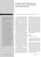 Evaluating OSHAs Ethylene Oxide Standard Exposure Determinants in Massachusetts Hospitals