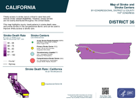 CA Congressional District 36 Stroke and Stroke Centers Map 119th Congress