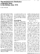The Socioeconomic Distribution Of Mortality Rates In Des Moines Iowa 1974