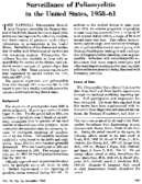 Surveillance of poliomyelitis in the United States 195861