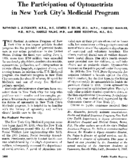 The participation of optometrists in New York Citys Medicaid program