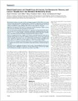 Blood Lead Levels and Death from All Causes Cardiovascular Disease and Cancer Results from the NHANES III Mortality Study
