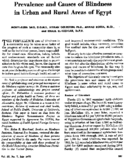 Prevalence and causes of blindness in urban and rural areas of Egypt