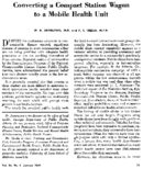 Converting A Compact Station Wagon To A Mobile Health Unit