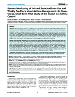 Remote Monitoring of Inhaled Bronchodilator Use and Weekly Feedback about Asthma Management An OpenGroup ShortTerm Pilot Study of the Impact on Asthma Control