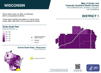 WI Congressional District 01 Stroke and Federally Qualified Health Centers Map 119th Congress