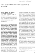 Nitric Oxide Inhibits HIV TatInduced NFkB Activation