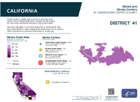 CA Congressional District 41 Stroke and Stroke Centers Map 118th Congress
