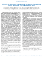 COVID19 Surveillance and Investigations in Workplaces  Seattle  King County Washington June 15November 15 2020