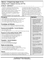 2005 Mexico  Chilpancingo Ages 1315 Global Youth Tobacco Survey GYTS Fact Sheet