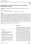 Women in MiningAcute Injuries Among Women in the United States Mining Workforce 1979 2023