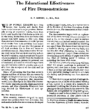 The educational effectiveness of fire demonstrations